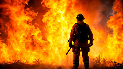 Naklejka premium fire in the city