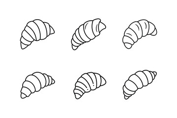 croissants line art vector illustration