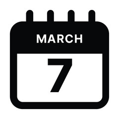 March 7 calendar icon design vector illustration