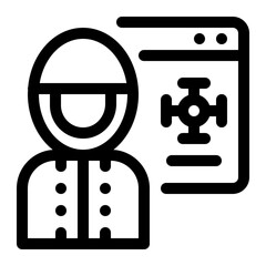 Icon Cyber Crime With Style Outline