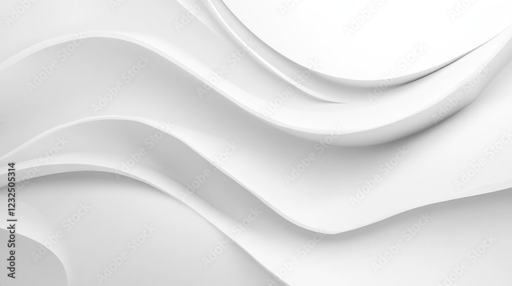 Poster white background with smooth color transition and stylish curved lines.