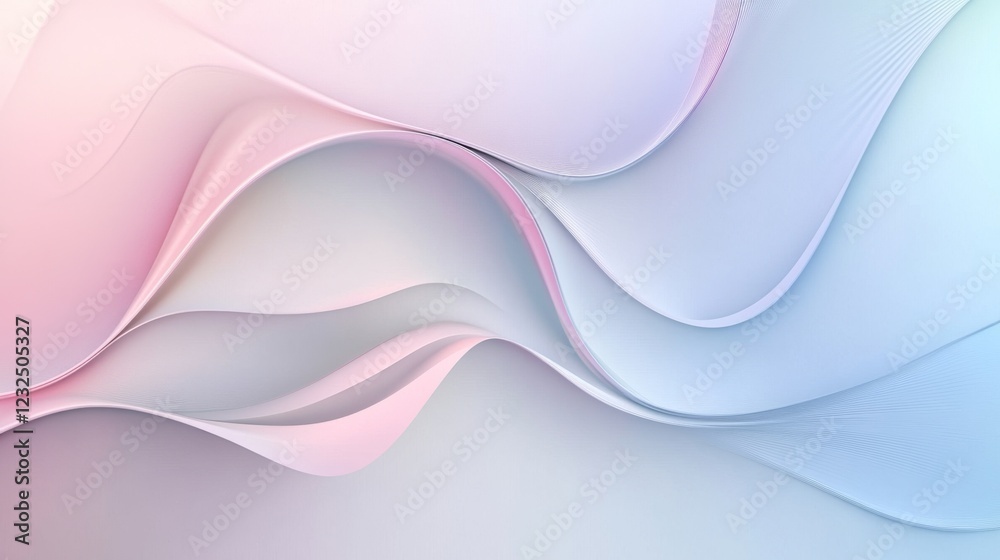 Poster white background with smooth color transition and stylish curved lines.