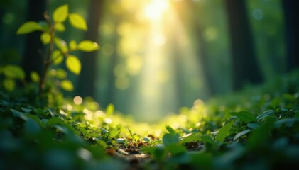 Blurred light streaks through foliage, deep shadows below, luminosity, natural light