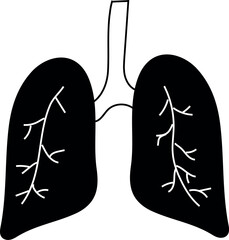 Lungs icon design. Lungs icon in trendy silhouette style design. Vector 