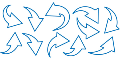 long blue flat design arrow pointing right icon vector illustration