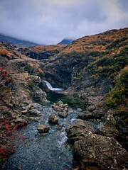 mountain river in autumn
