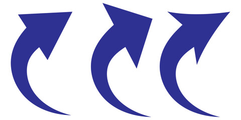 Fototapeta premium Black and red curved arrows set with directional icons