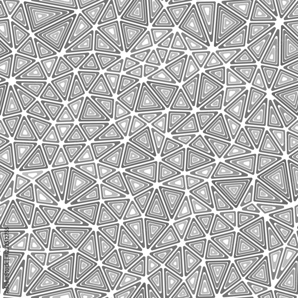 Poster triangles background. multiple repeated inner triangles. compact shape size. one tone colored style.