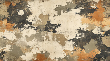Grunge Camouflage Texture in Beige and Burnt Orange Tones
