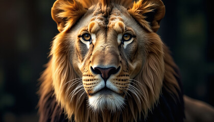 Lion Portrait Majestic Power