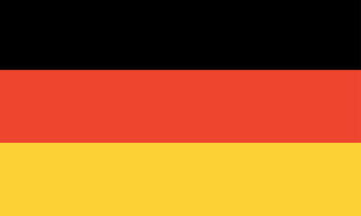 Germany official flag with standard size and proportion. National flag emblem