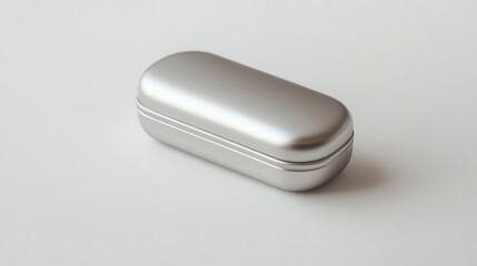Silver Metal Case on a White Background