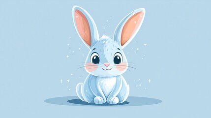 Obraz premium Adorable Rabbit Cartoon Character Flat Vector Illustration for Creative Projects