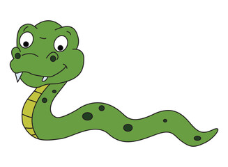 Naklejka premium A snake isolated on white background