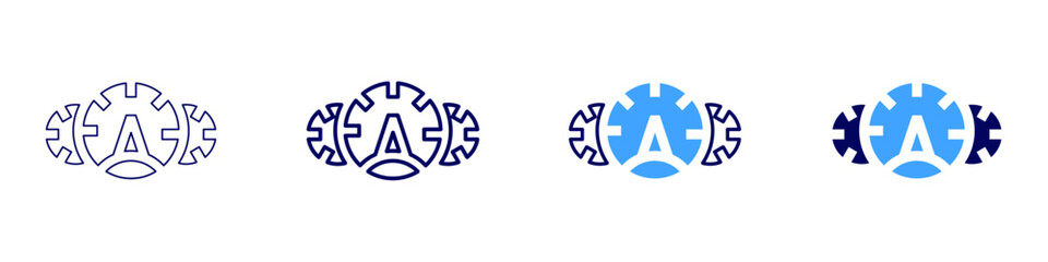 Fototapeta premium Speedometer for racing icon in 4 different styles. Thin Line, Line, Bold, and Bold Line. Duotone style. Editable stroke