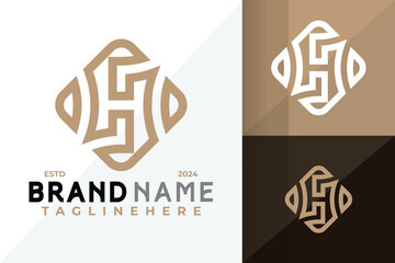 Letter H Square Logo Icon Vector Design Illustration