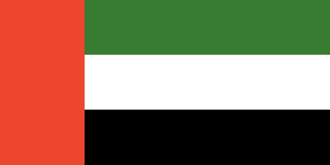 National flag of Islamic United Arab Emirates, UAE. Abu Dhabi, Dubai, 