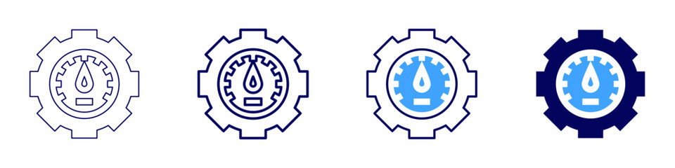 Speedometer lights icon in 4 different styles. Thin Line, Line, Bold, and Bold Line. Duotone style. Editable stroke