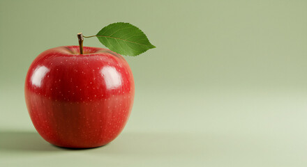 Red Apple Green Background