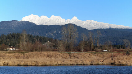 Eagle Ridge mountains in early winter snow