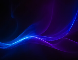 Obraz premium Abstract Futuristic Light Waves – Glowing Blue and Purple Energy Flow on Dark Background