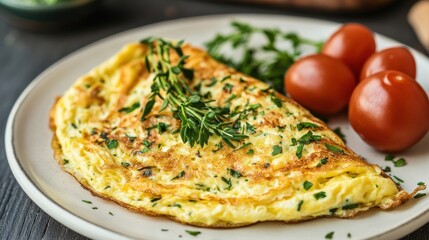 Delicious Herb Omelette with Cherry Tomatoes