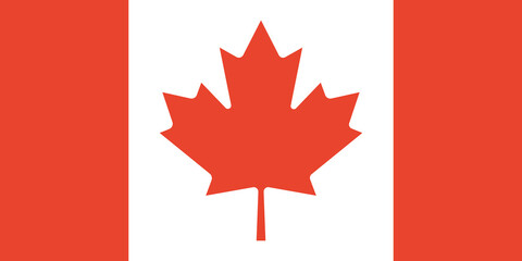  flag of Canada. Flag icon. Standard color. Standard size. 