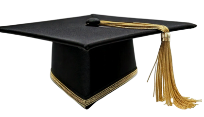 png graduation cap with gold tassel : generative ai