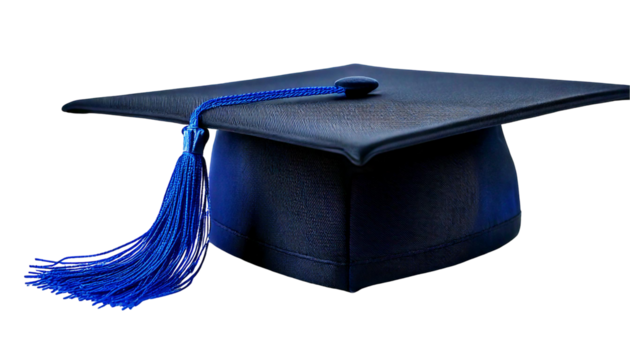 png graduation cap with blue tassel : generative ai