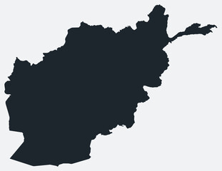 Afghanistan map. Just a simple border map. Shape of the country. Flat blank Afghanistan outline. Vector boundary illustration.