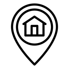Home address icon. Vector line icon