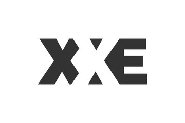 XXE logo design. Initial letter X X E bold font style for tech startups, consulting, corporate branding. Creative company name, headlines typography identity, trendy logotype.