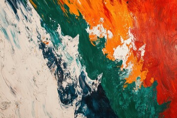 Dynamic abstract design highlighting vibrant colors of the indian flag in fluid motion, ideal for large-scale prints or thematic displays