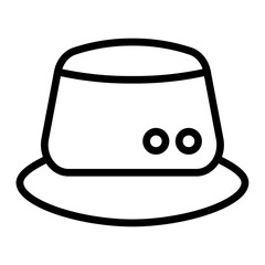 Boonie Hat Vector Line Icon Design