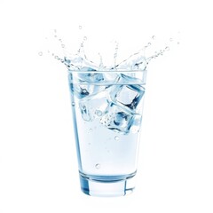 mineral water in glass isolated on white background