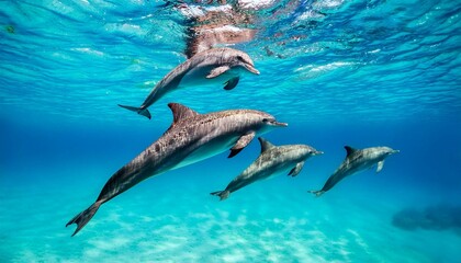 Fototapeta premium two dolphins in the sea