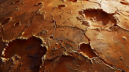 Fototapeta premium Rusty Texture Background with Cracks and Craters