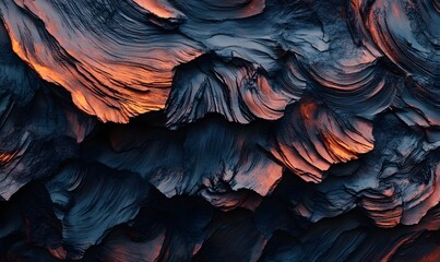 Fototapeta premium Canyon Sunset, textured rock formations, fiery hues, background blur, design texture