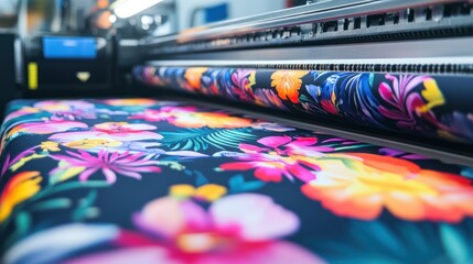 Vibrant Floral Fabric Printing Process: High-Definition Textile Production