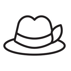 German Hat Vector Line Icon Design