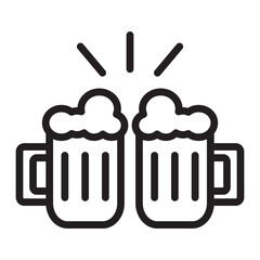 Beer Party Vector Line Icon Design