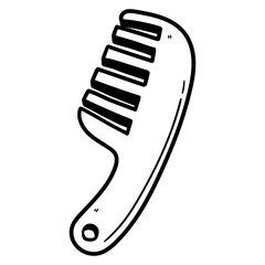Hand drawn doodle comb on a white background.
