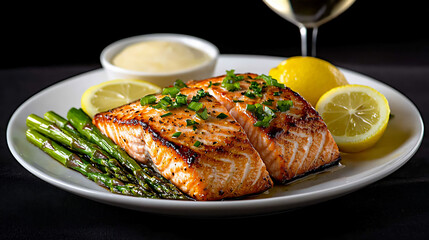  elegant dinner with seared salmon