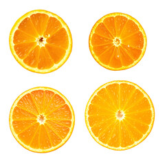Fototapeta premium Set of fresh orange slice isolated on transparent background 