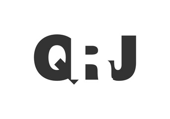 QRJ logo design. Initial letter Q R J bold font style for tech startups, consulting, corporate branding. Creative company name, headlines typography identity, trendy logotype.