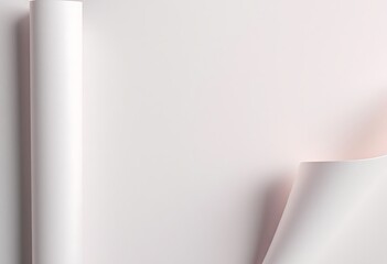 Abstract Minimalist Paper Composition: Rolled and Curled Sheets