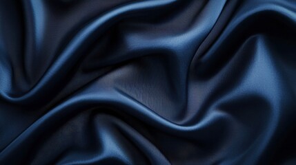 Obraz premium Deep Blue Satin Fabric Background with Smooth Texture and Flow
