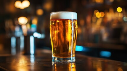 A Pint of Beer at a Cozy Pub