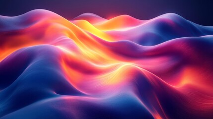 Obraz premium Abstract colorful flowing waves in vibrant 3D digital art. Generative AI