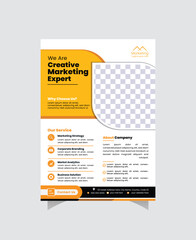 This eye-catching flyer template promotes creative marketing services.